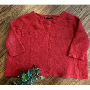 Peruvian Connection Womens M/L Red 100% Royal Alpaca Cropped Boxy
